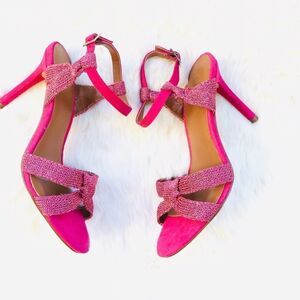 Halston Heritage Melanie Metallic Knit High Heel